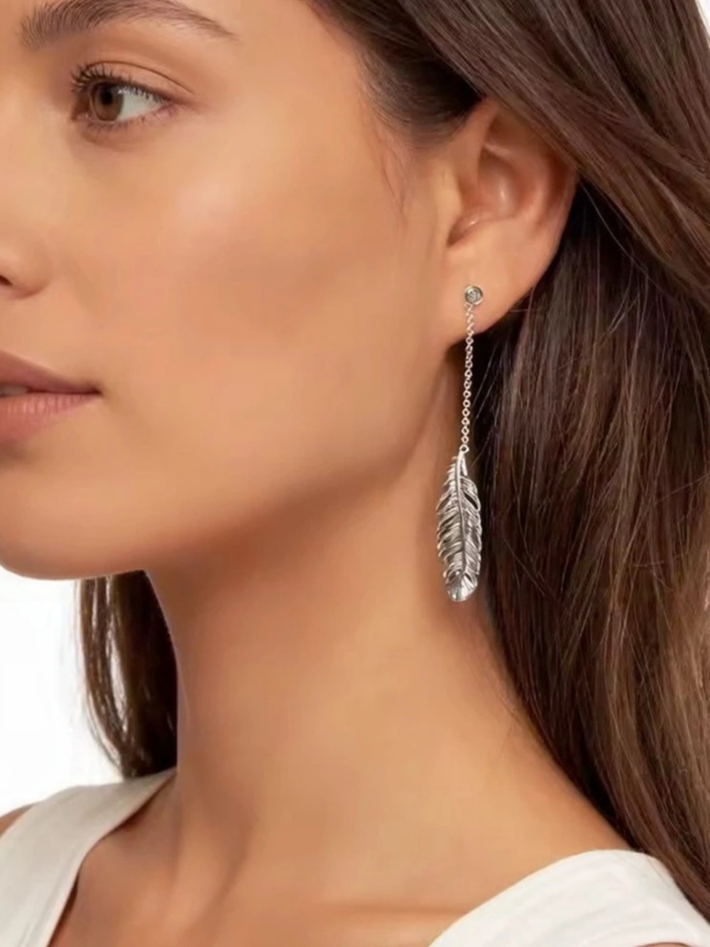 Drop Chain Earrings Silver